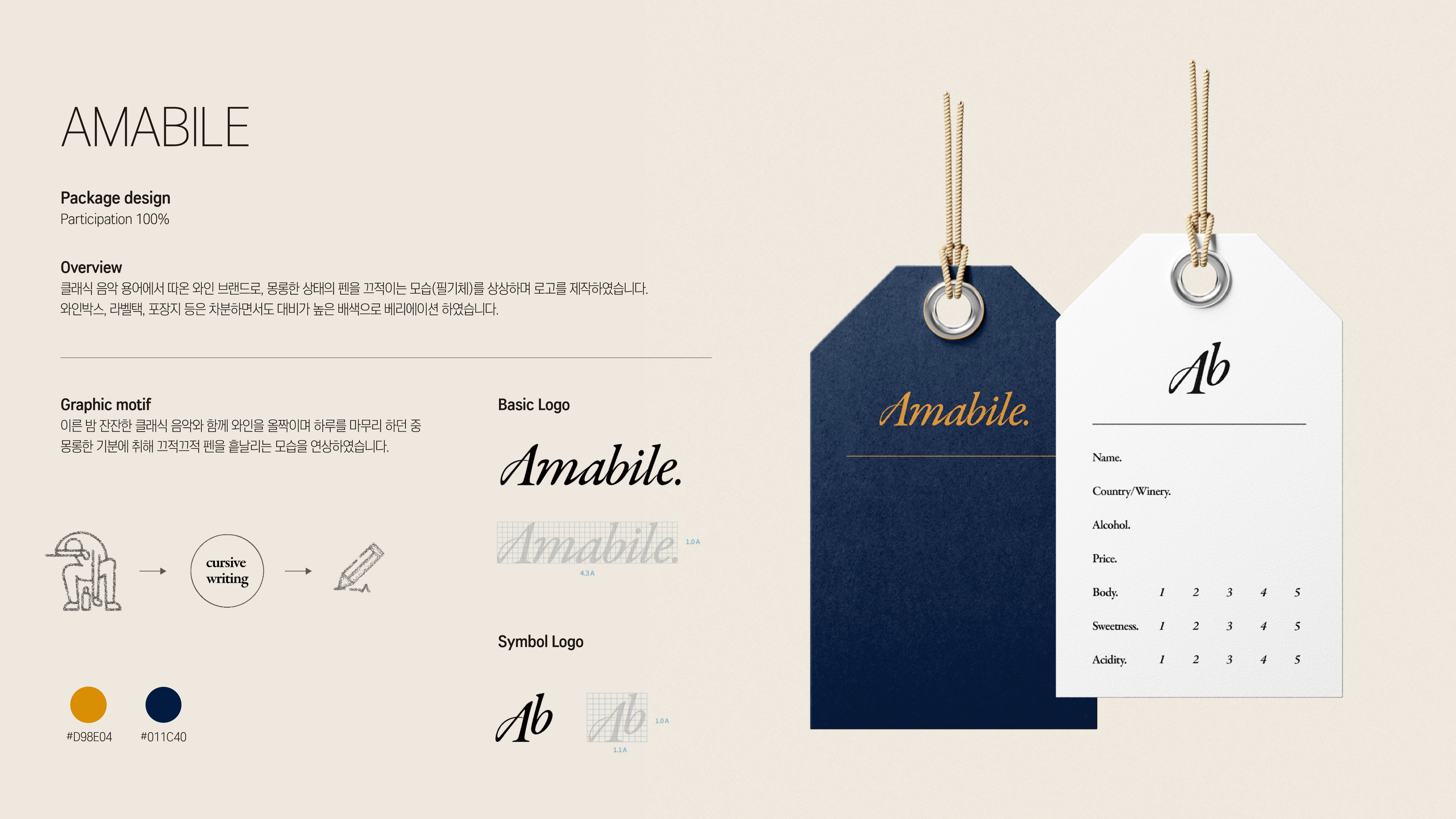 AMABILE 와인 패키지 디자인