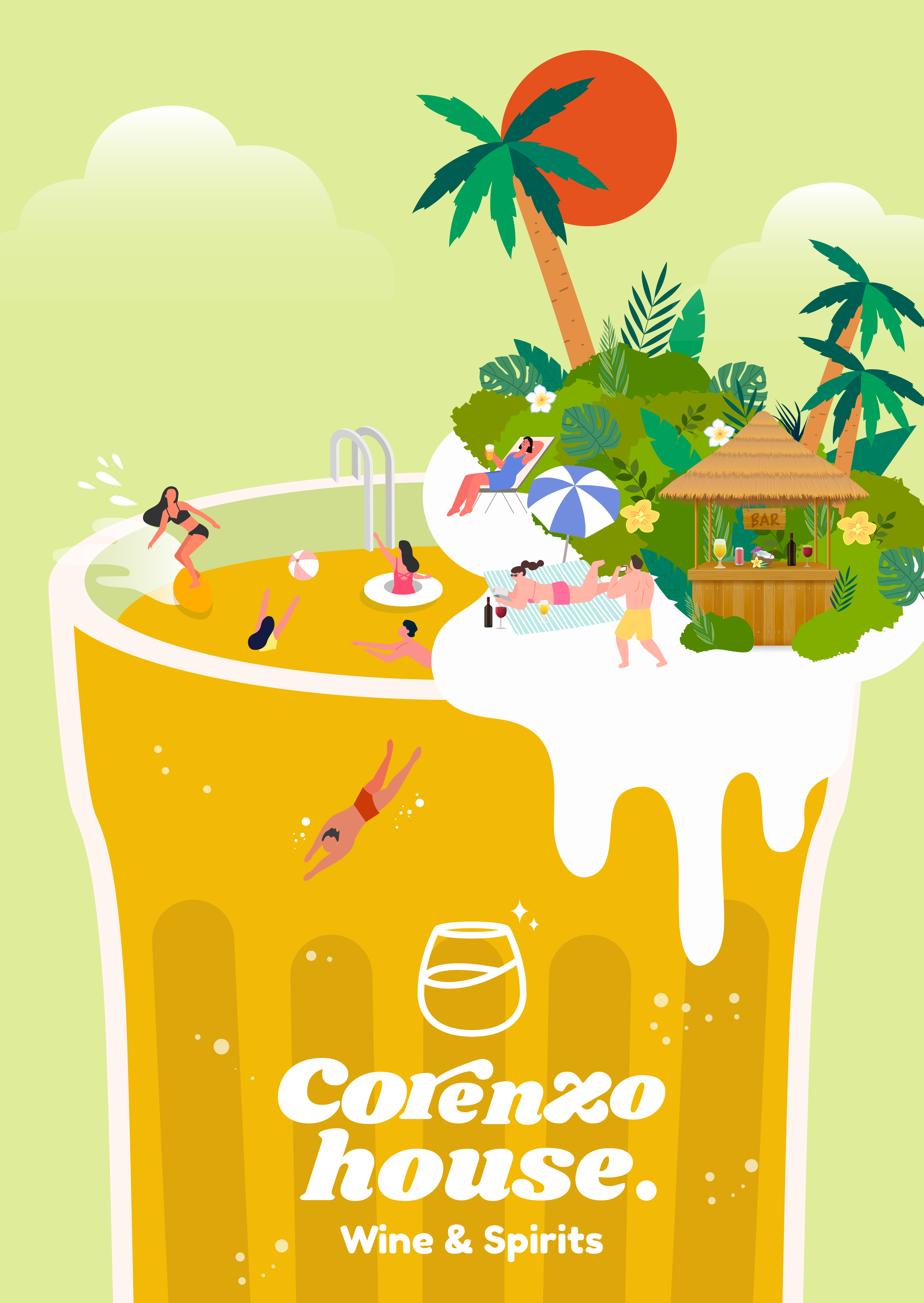 Corenzo House 여름 일러스트 포스터