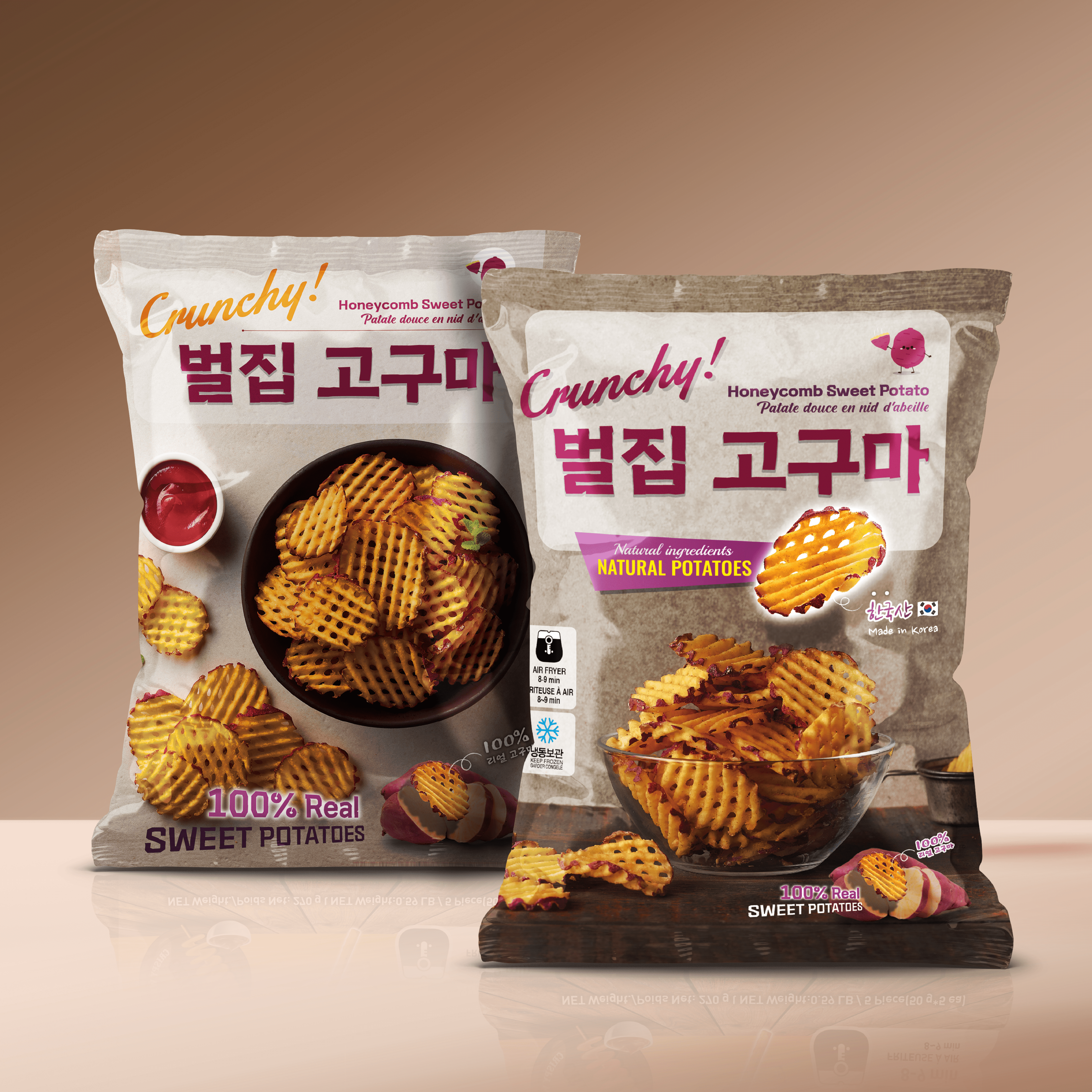 벌집 고구마 스낵 패키지 디자인