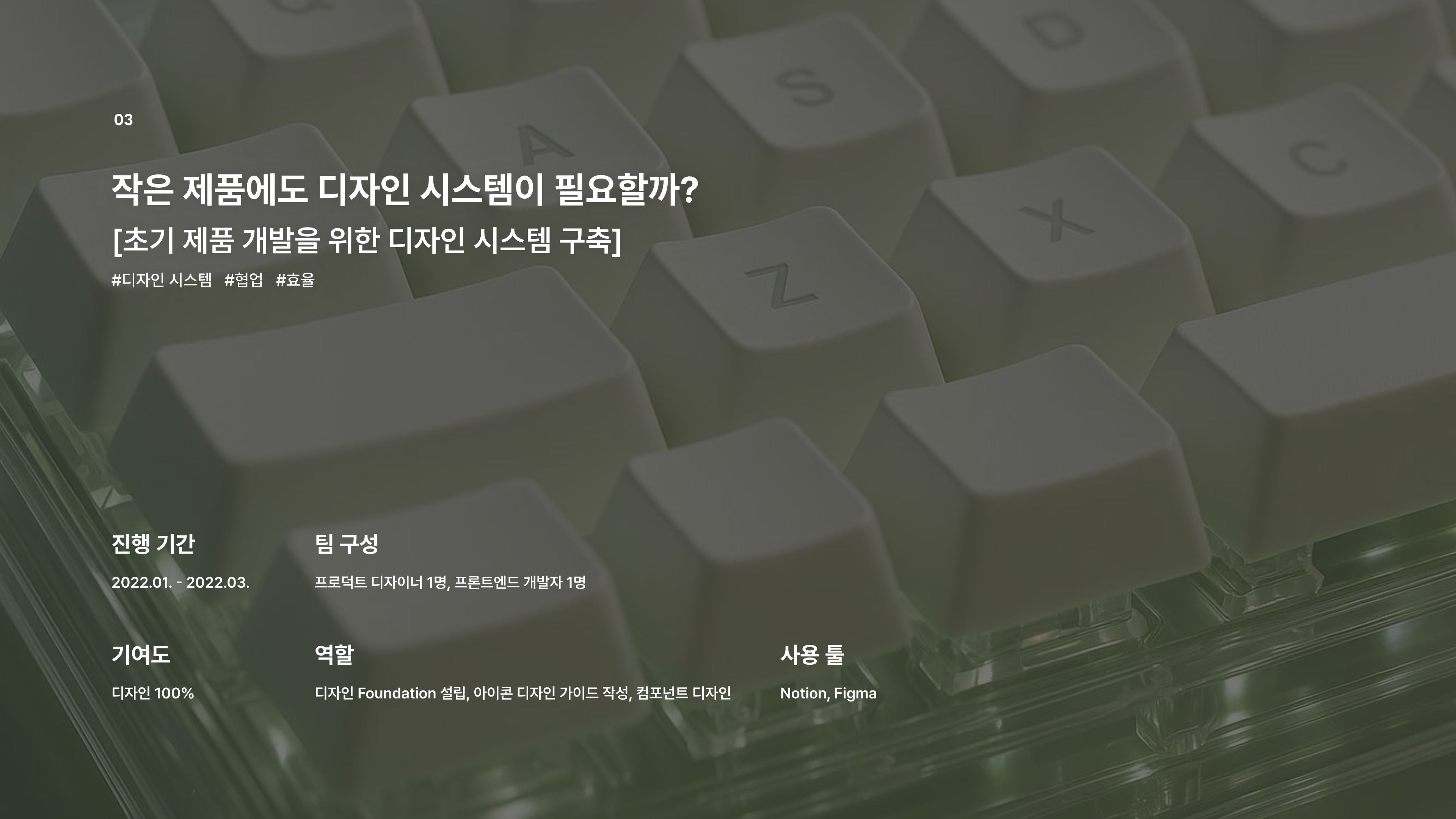 초기 제품 개발을 위한 디자인 시스템 구축